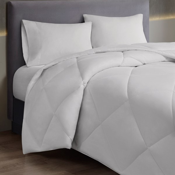 Sleep Philosophy Oversized Down Alt Comforter with HeiQ Smart Temp Treatment in White, Full/Queen BASI10-0582 - Image 4