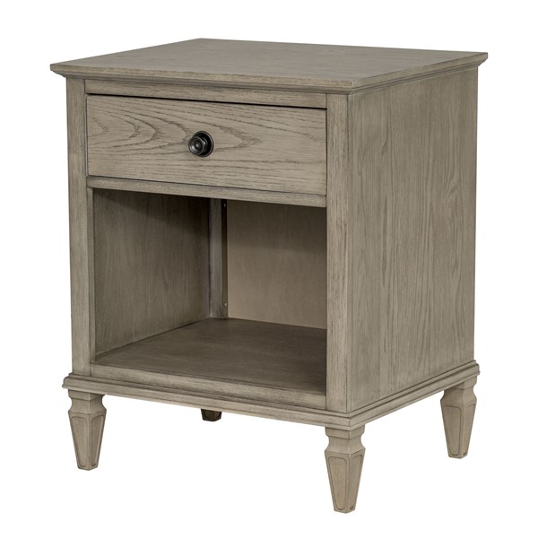 Madison Park Signature Victoria one-drawer wood nightstand with shelf in Reclaimed Grey, One Size MPS136-0320 - Image 6