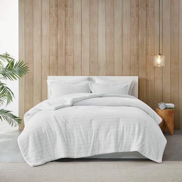 True North by Sleep Philosophy Laurie Plush to Sherpa Comforter Set in Ivory, King/Cal King TN10-0476 - Image 2