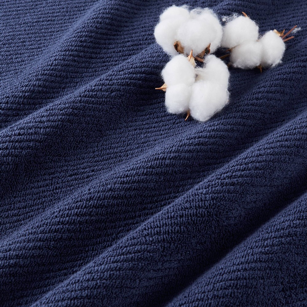 Madison Park Diagonal Ribbed in Navy, 4-Piece MP73-8874 - Image 7