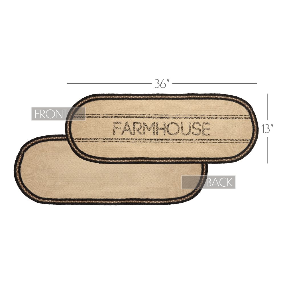 Sawyer Mill Charcoal Creme Farmhouse Jute Runner 13x36 - Image 4