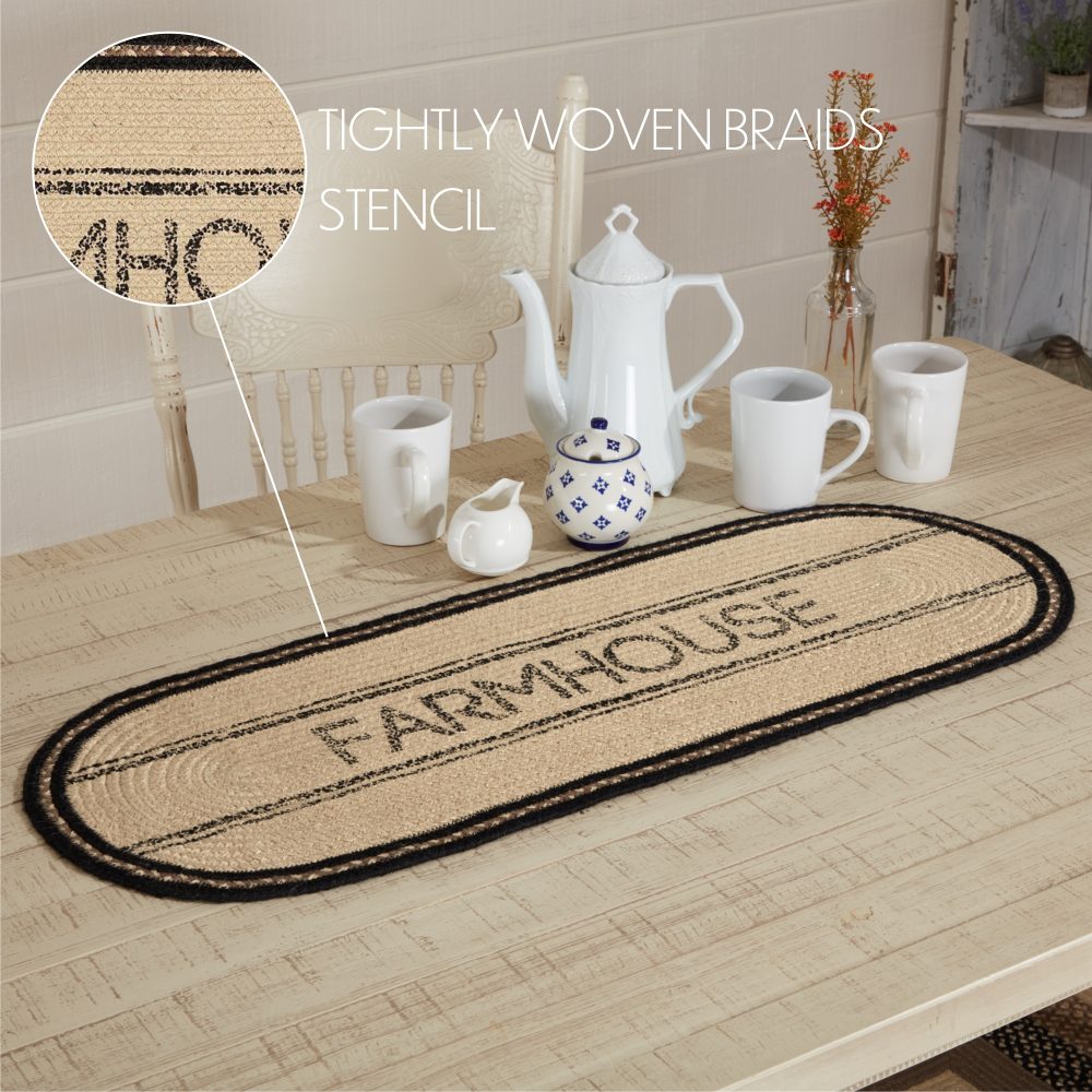 Sawyer Mill Charcoal Creme Farmhouse Jute Runner 13x36 - Image 5