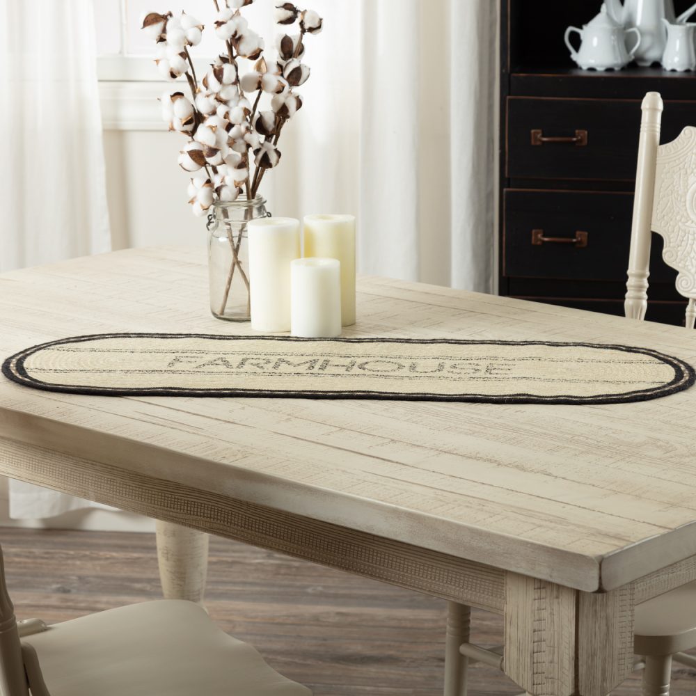 Sawyer Mill Charcoal Creme Farmhouse Jute Runner 13x36 - Image 2