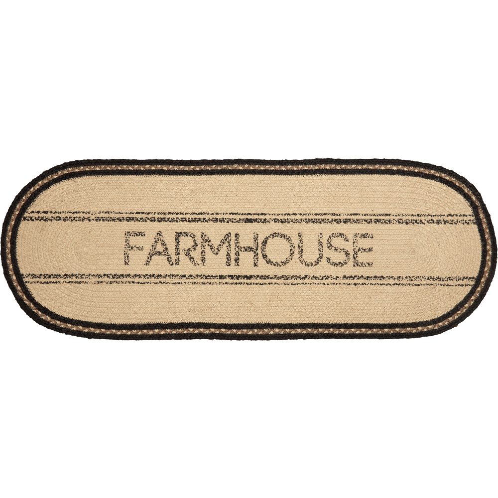 Sawyer Mill Charcoal Creme Farmhouse Jute Runner 13x36 - Image 6