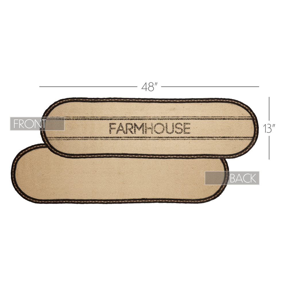Sawyer Mill Charcoal Creme Farmhouse Jute Runner 13x48 - Image 3