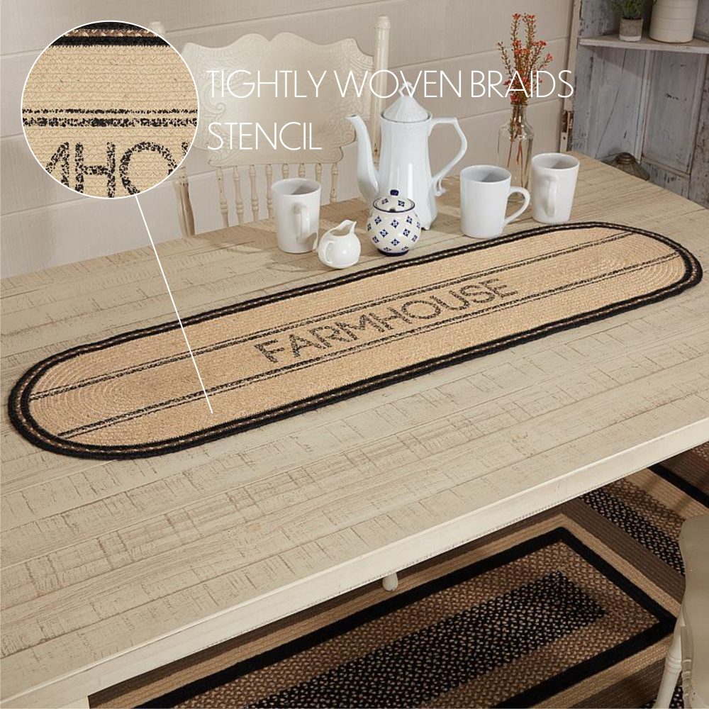 Sawyer Mill Charcoal Creme Farmhouse Jute Runner 13x48 - Image 4
