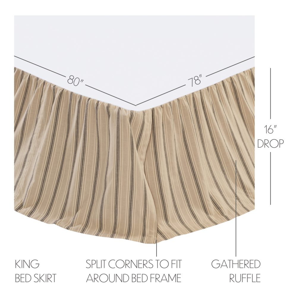 Sawyer Mill Charcoal King Bed Skirt 78x80x16 - Image 4