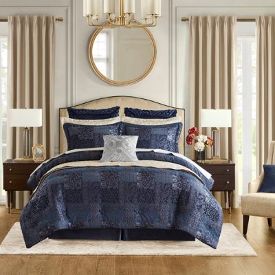 Croscill Classics Galleria 4 Piece Comforter Set in Navy, Cal King CCL10-0073
