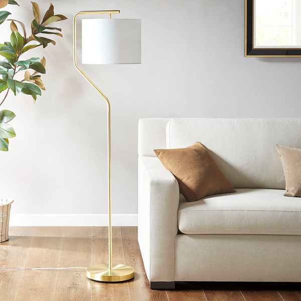 510 Design Aster Angular Arched Metal Floor Lamp in Gold, One Size FB154-1164