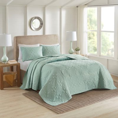 510 Design Oakley 3 Piece Reversible Bedspread Set in Seafoam, King/Cal King 5DS13-0171