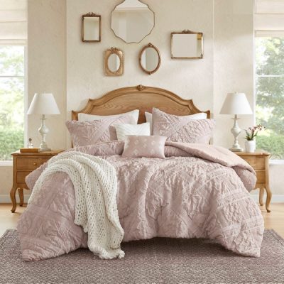 Madison Park Mona 5 Piece comforter set in Pink, King MP10-8845
