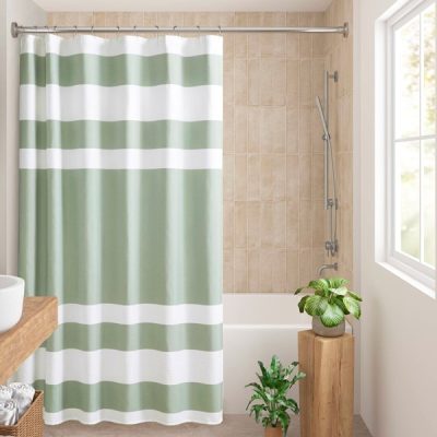 Madison Park Spa Waffle Shower Curtain with 3M Treatment in Sage Green, 72x84" MP70-8565