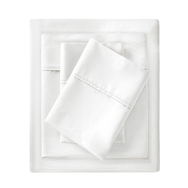 Madison Park 1500 Thread Count Cotton Blend 4 PC Sheet Set in White, Queen MP20-4840 - Image 3
