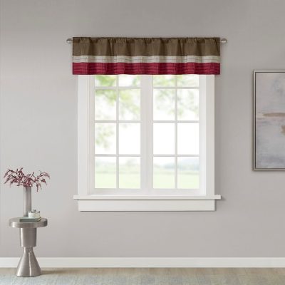 Madison Park Amherst Polyoni Pintuck Window Valance in Red, 50x18" MP41-2230