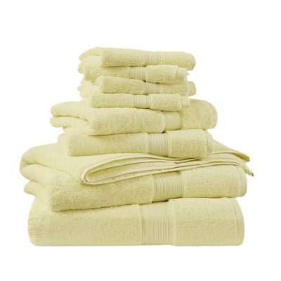 Madison Park Signature 800GSM 100% Cotton 8 Piece Towel Set in Yellow, 8-Piece MPS73-413