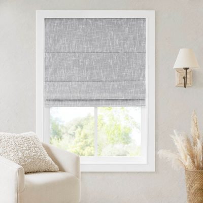Madison Park Quincy Cordless Roman Shade in Light Grey, 27x64" MP40-8917