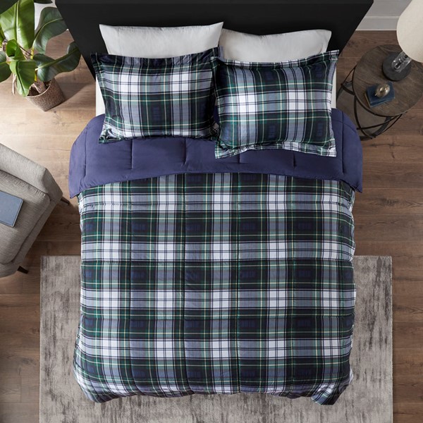 Madison Park Essentials Parkston 3M Scotchgard Down Alternative All Season Comforter Set in Navy, King/Cal King BASI10-0244 - Image 4