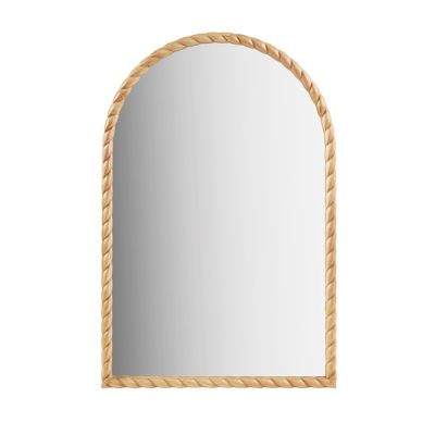 Madison Park Arched Braided Wood Wall Mirror Montra Montra Montra in Natural, 24"X36"X0.98" MP95F-0367