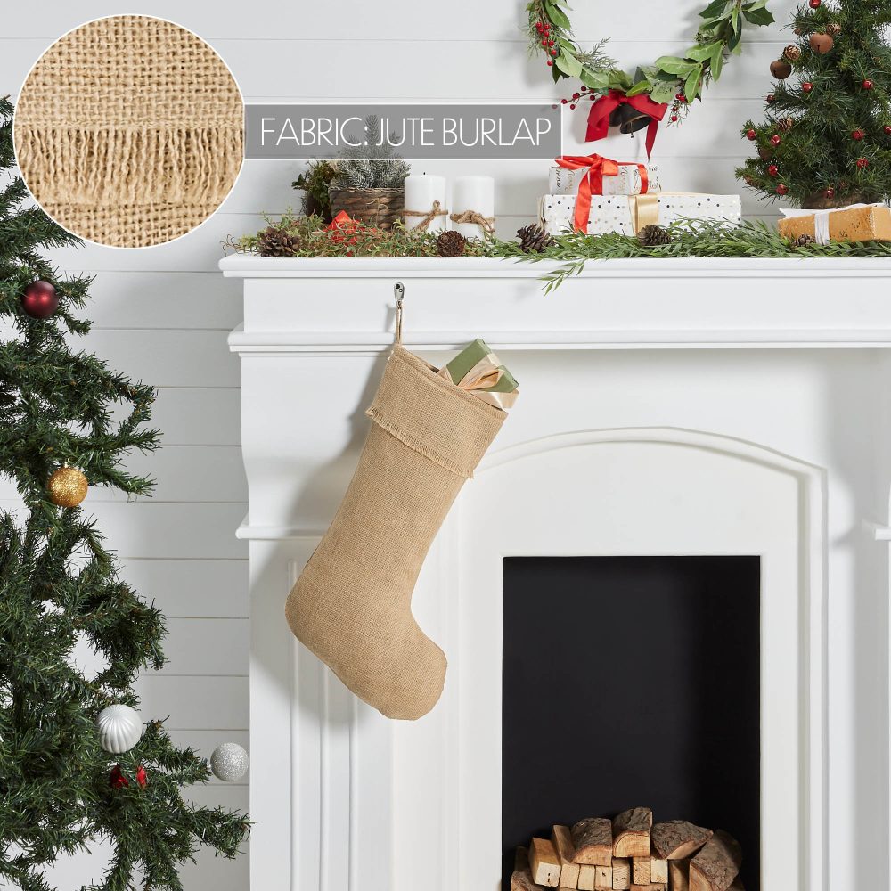 Greetings Jute Burlap Tan Stocking 12x20 - Image 4