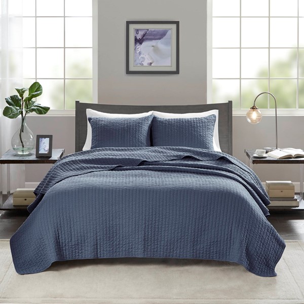 Madison Park Keaton Quilt Set in Navy, Twin/Twin XL MP13-3457 - Image 2