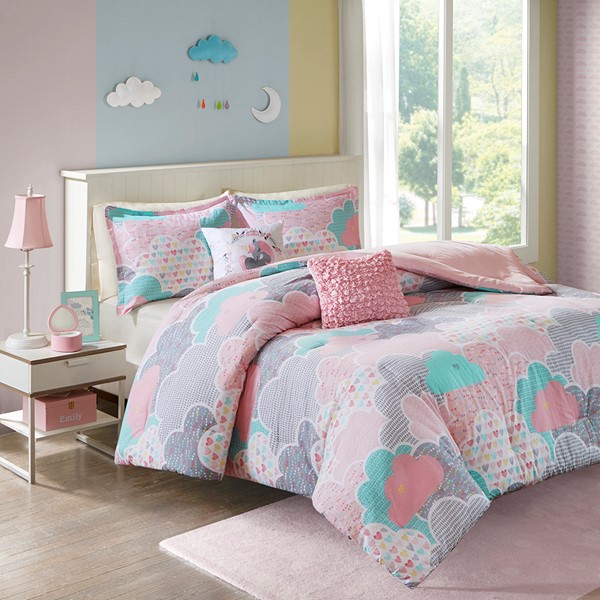 Urban Habitat Kids Cloud Cotton Printed Comforter Set in Pink, Twin UHK10-0013 - Image 3