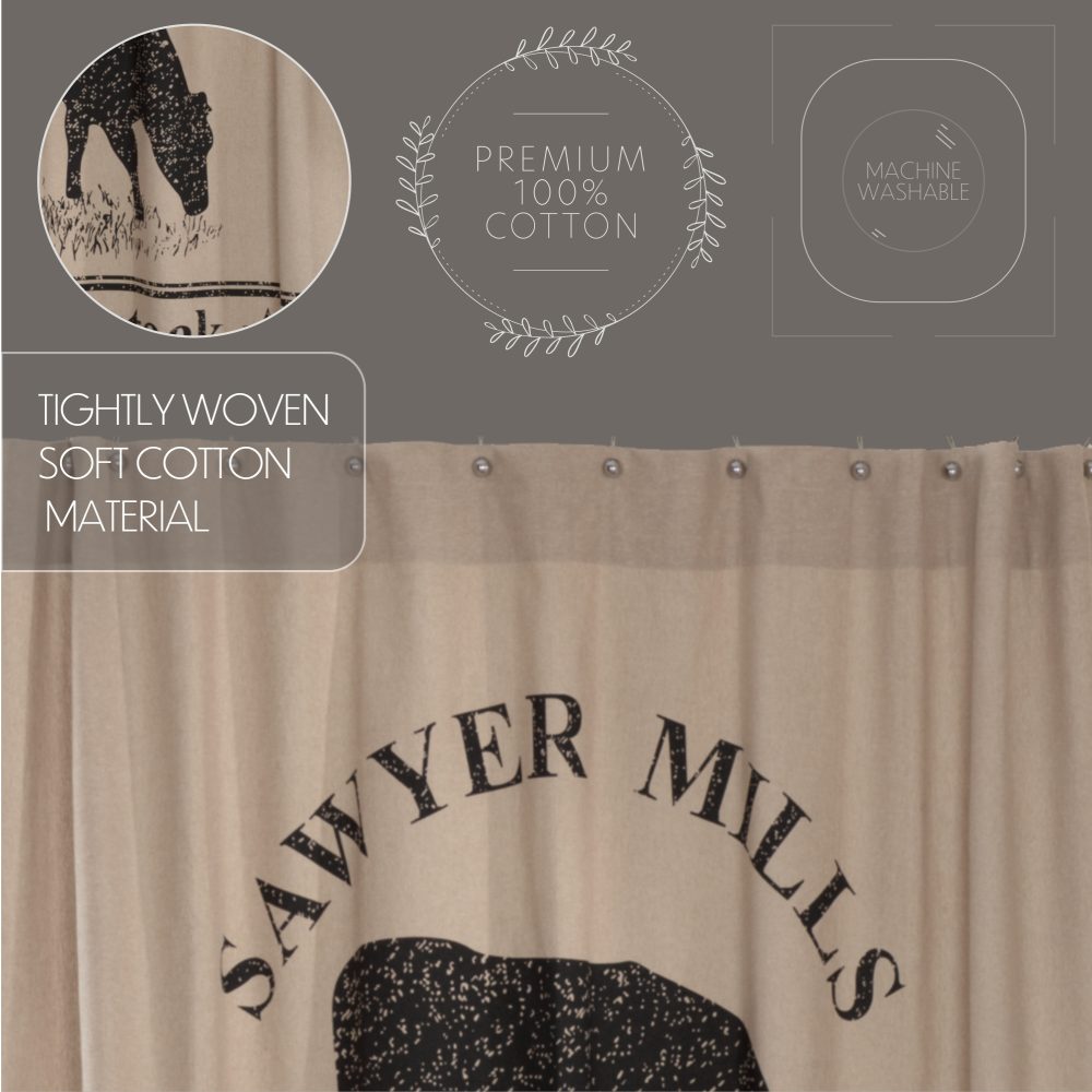 Sawyer Mill Charcoal Cow Shower Curtain 72x72 - Image 6