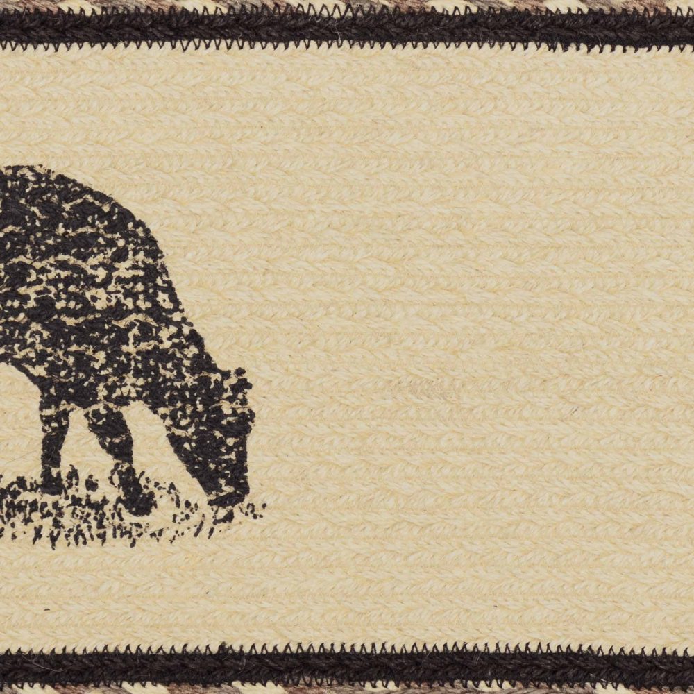 Sawyer Mill Charcoal Cow Jute Stair Tread Rect Latex 8.5x27 - Image 4