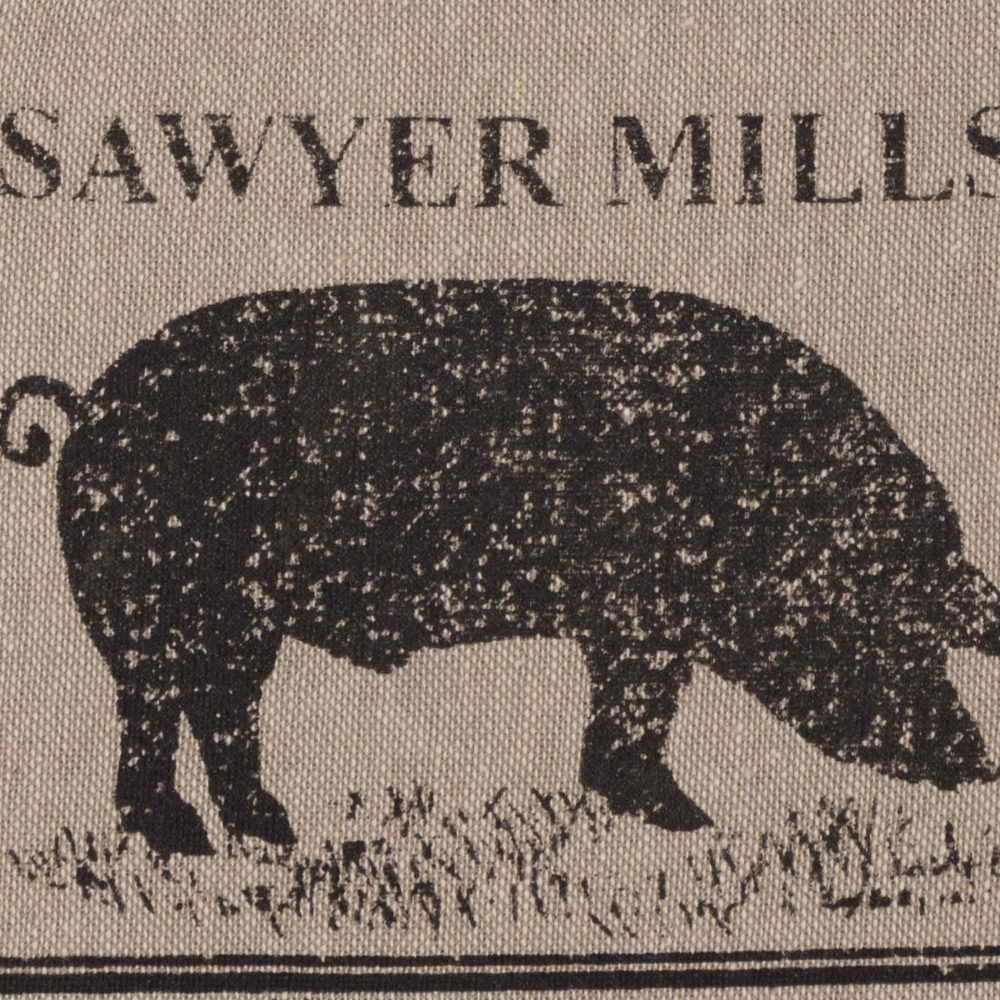 Sawyer Mill Charcoal Pig Button Loop Tea Towel Set of 2 - Image 4