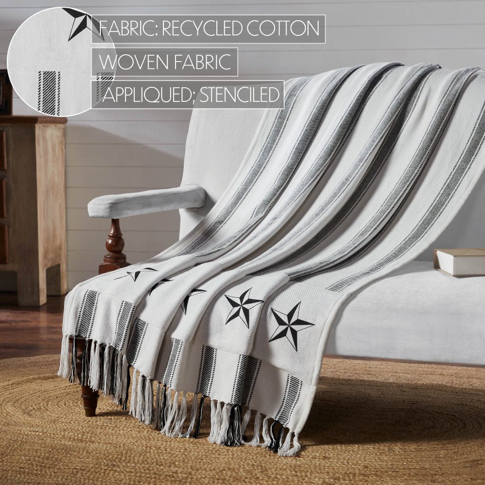 Sawyer Mill Black Ticking Stripe Woven Throw 50x60 - Image 5