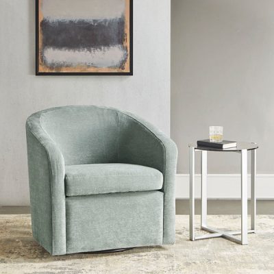 Martha Stewart Amber Swivel Chair in Light Blue, One Size MT103-0049