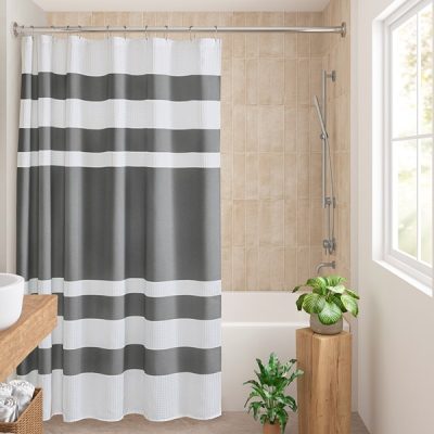 Madison Park Spa Waffle Shower Curtain with 3M Treatment in Charcoal, 36x72'' MP70-8553