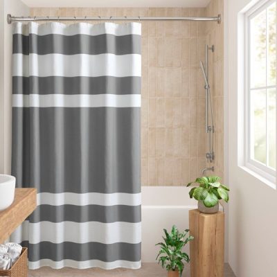 Madison Park Spa Waffle Shower Curtain with 3M Treatment in Charcoal, 72x84" MP70-8452