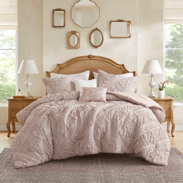 Madison Park Mona 5 Piece comforter set in Pink, Full/Queen MP10-8844 - Image 2