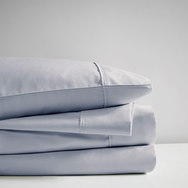 Beautyrest 600 Thread Count Cooling Cotton Blend 4 PC Sheet Set in Blue, King BR20-1004 - Image 4