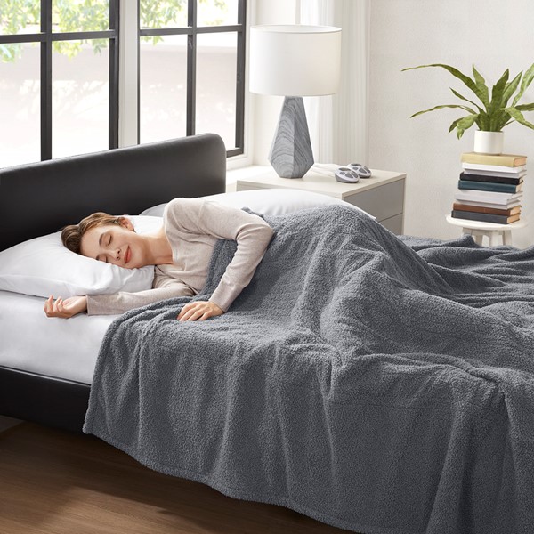 Serta Dream Soft Heated Blanket in Grey, King ST54-3582 - Image 2