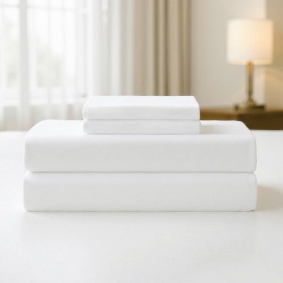 Nomad Home Plain Weave Essential Microfiber Sheet Set in Bright White, Queen NH20-0139