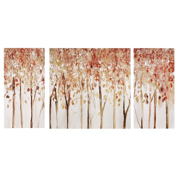 Madison Park Autumn Forest Triptych 3-piece Textured Canvas Wall Art Set in Red, 3-Piece MP95C-0207