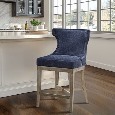 Madison Park Carson Counter Stool With Swivel Seat in Navy, One Size MP104-1153