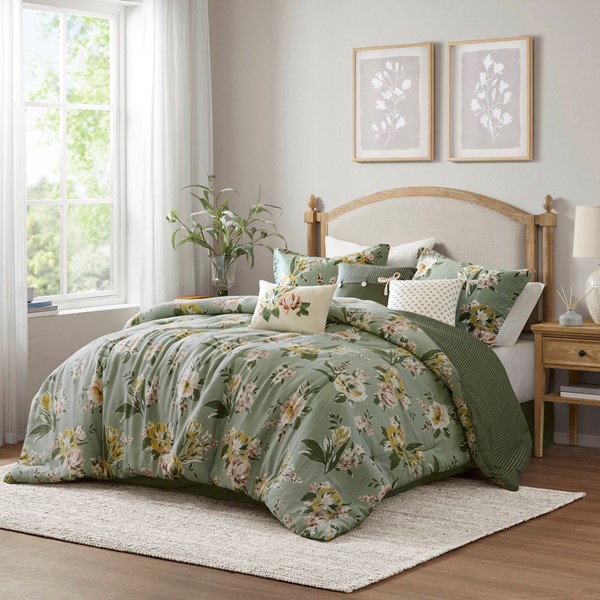 Madison Park Salara Comforter Set in Green, Cal King MP10-8900 - Image 3