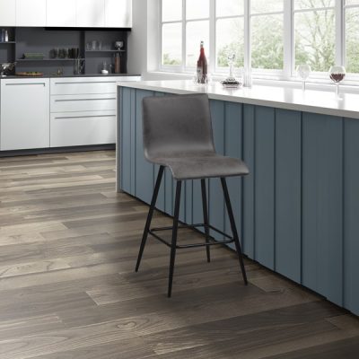 INK+IVY Adams Faux Leather Swivel Counter Stool in Grey, One Size II104-0481