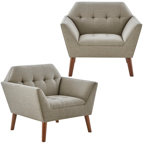 INK+IVY Newport Wide Mid-Century Modern Lounge Chair Set of 2 in Light Grey, Set of 2 II110-0589 - Image 2