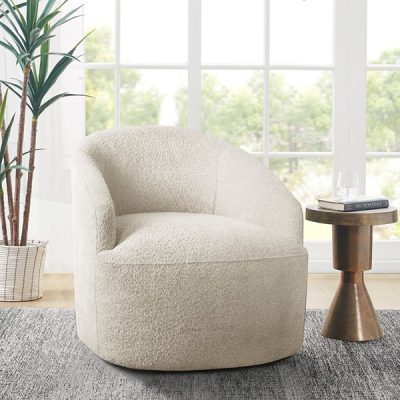 INK+IVY Bonn Upholstered 360 Degree Swivel Chair in Cream, One Size II103-0563
