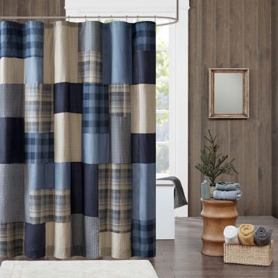 Woolrich Winter Hills 100% Cotton Shower Curtain in Blue, 72x72" WR70-4020