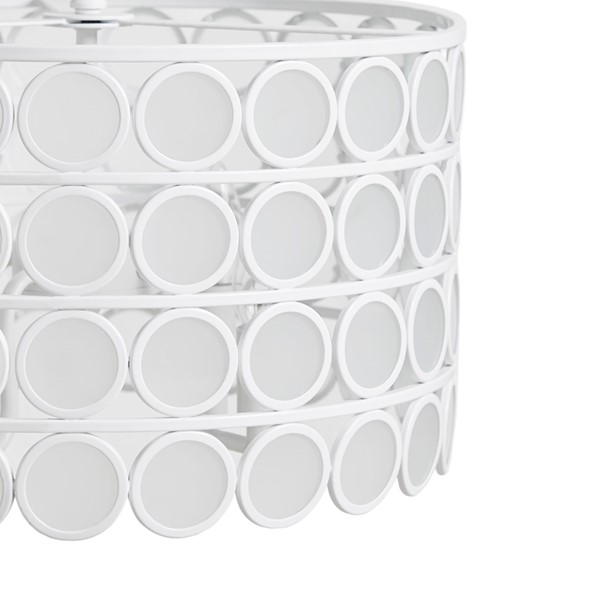 Hampton Hill Abbot 4-Light Glass Drum Shade Chandelier in White, One Size FB150-1160 - Image 3