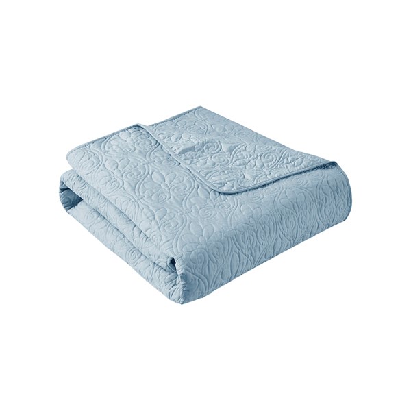 Madison Park Quebec Oversized Quilted Throw in Blue, 60x70" MP50-2988 - Image 3