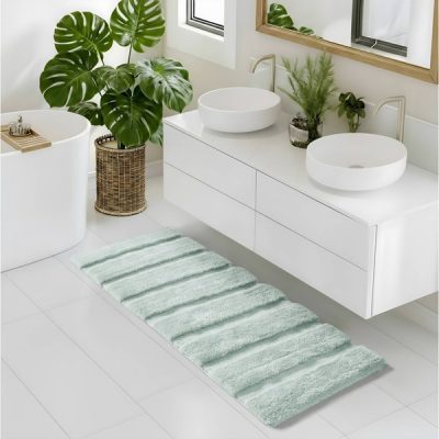 Madison Park Tufted Pearl Channel Rug in Seafoam, 24x58" MP72-5110