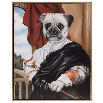 Madison Park Pet Portrait Framed Canvas Wall Art in Captain Pug, One Size ID95C-0045