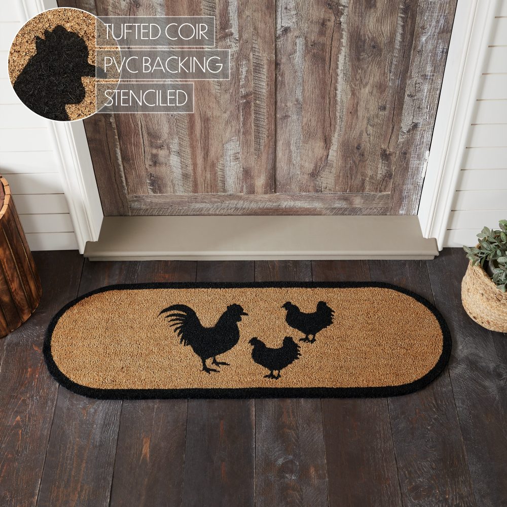 Down Home Rooster & Hens Coir Rug Oval 17x48 - Image 5