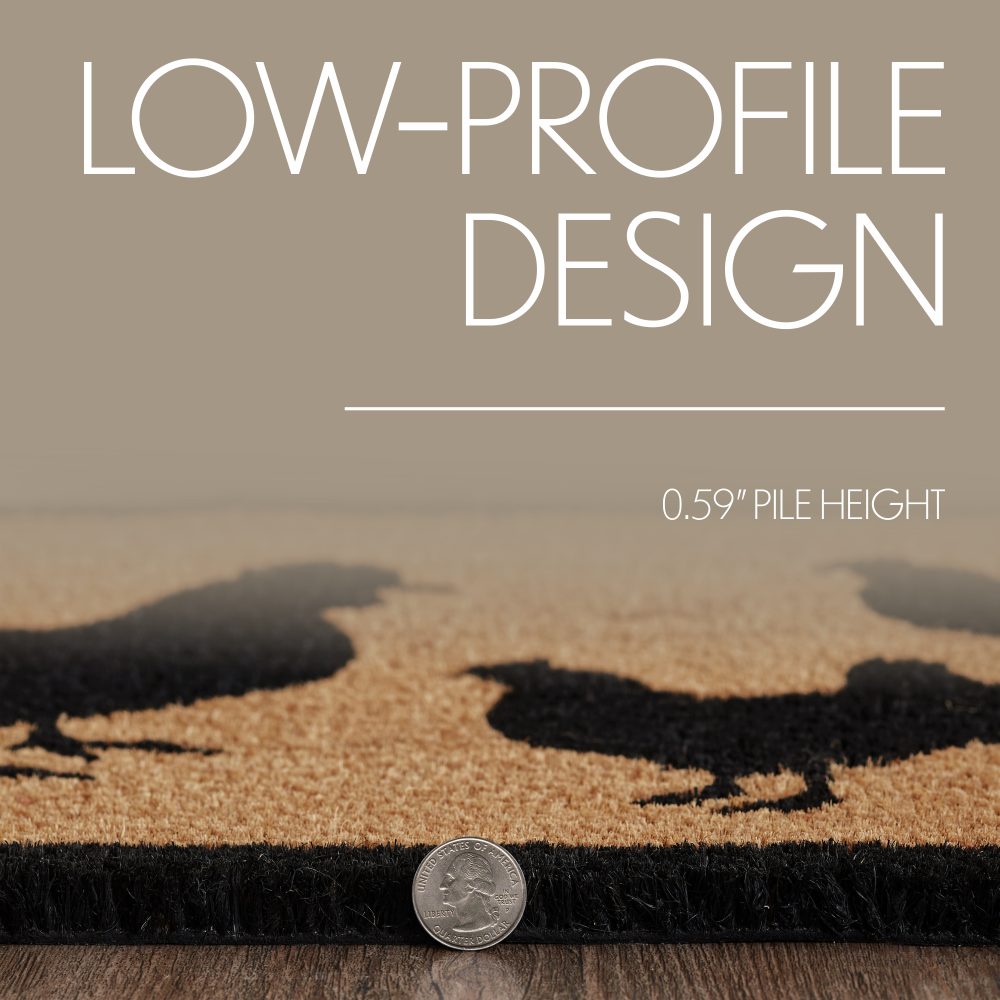 Down Home Rooster & Hens Coir Rug Oval 17x48 - Image 6