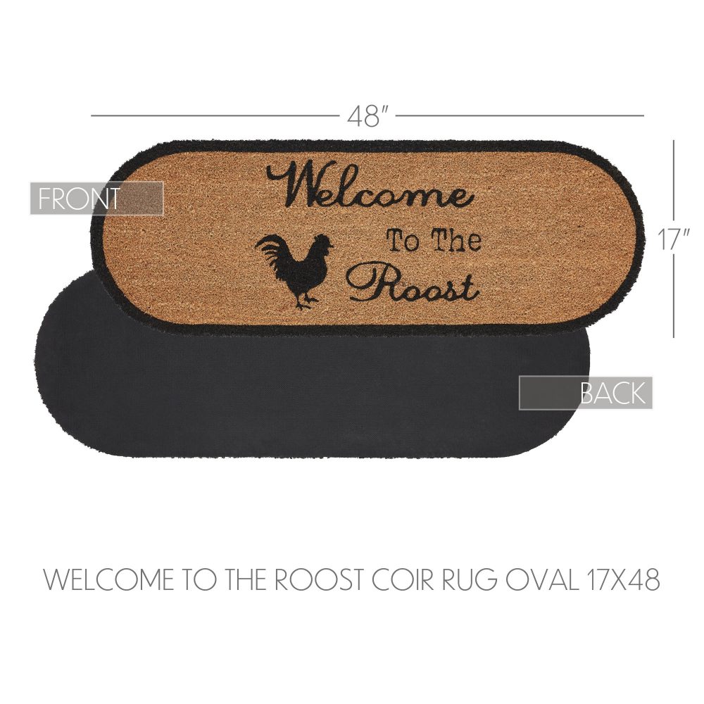 Down Home Welcome to the Roost Coir Rug Oval 17x48 - Image 4